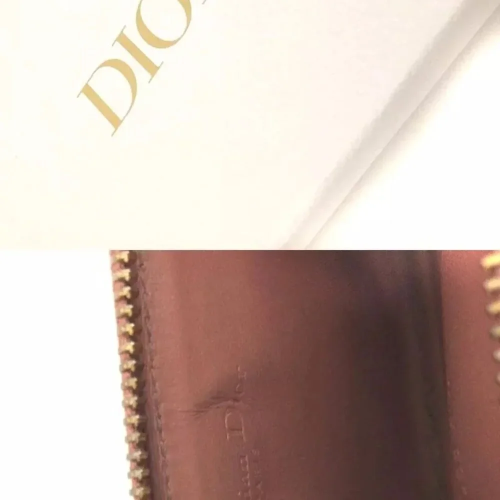 Christian Dior Cannage Leather Coin Purse Wallet Pink/4BB0782